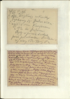 Listy Stanisława Ignacego Witkiewicza do żony Jadwigi z Unrugów Witkiewiczowej. Kartka pocztowa z 03.07.1936. Kartka pocztowa z 21.07.1936.