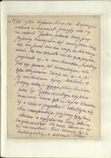 Listy Stanisława Ignacego Witkiewicza do żony Jadwigi z Unrugów Witkiewiczowej. List z 02.08.1936.