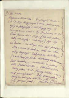 Listy Stanisława Ignacego Witkiewicza do żony Jadwigi z Unrugów Witkiewiczowej. List z 07.08.1936.