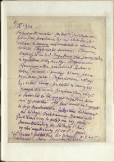 Listy Stanisława Ignacego Witkiewicza do żony Jadwigi z Unrugów Witkiewiczowej. List z 01.09.1936.