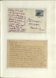 Listy Stanisława Ignacego Witkiewicza do żony Jadwigi z Unrugów Witkiewiczowej. Kartka pocztowa z 23.09.1936. Kartka pocztowa z 24.09.1936.
