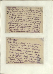 Listy Stanisława Ignacego Witkiewicza do żony Jadwigi z Unrugów Witkiewiczowej. Kartka pocztowa z 17.04.1937. Kartka pocztowa z 21.04.1937.
