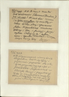 Listy Stanisława Ignacego Witkiewicza do żony Jadwigi z Unrugów Witkiewiczowej. Karta pocztowa z 03.06.1937. Karta pocztowa z 05.06.1937.