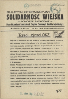 Solidarność Wiejska : biuletyn informacyjny Pomorze Zachodni : pismo Niezależnych Samorządnych Związków Zawodowych Rolników Indywidualnych. 1981 nr 7