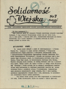 Solidarność Wiejska : biuletyn informacyjny Pomorze Zachodni : pismo Niezależnych Samorządnych Związków Zawodowych Rolników Indywidualnych. 1981 nr 7 kwiecień