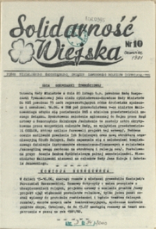 Solidarność Wiejska : biuletyn informacyjny Pomorze Zachodni : pismo Niezależnych Samorządnych Związków Zawodowych Rolników Indywidualnych. 1981 nr 10