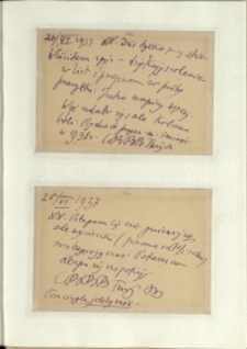Listy Stanisława Ignacego Witkiewicza do żony Jadwigi z Unrugów Witkiewiczowej. Kartka pocztowa z 26.06.1937. Kartka pocztowa z 28.06.1937.