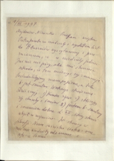 Listy Stanisława Ignacego Witkiewicza do żony Jadwigi z Unrugów Witkiewiczowej. List z 01.07.1937.