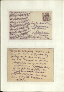 Listy Stanisława Ignacego Witkiewicza do żony Jadwigi z Unrugów Witkiewiczowej. Kartka pocztowa z 14.07.1937. Kartka pocztowa z 16.07.1937.
