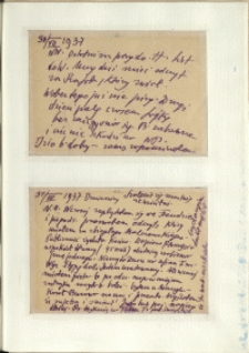 Listy Stanisława Ignacego Witkiewicza do żony Jadwigi z Unrugów Witkiewiczowej. Kartka pocztowa z 30.07.1937. Kartka pocztowa z 31.07.1937.