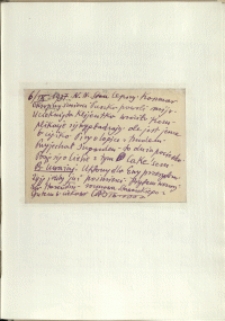 Listy Stanisława Ignacego Witkiewicza do żony Jadwigi z Unrugów Witkiewiczowej. Kartka pocztowa z 06.09.1937.