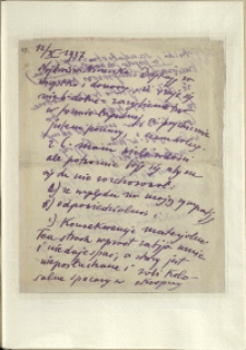 Listy Stanisława Ignacego Witkiewicza do żony Jadwigi z Unrugów Witkiewiczowej. List z 12.10.1937.