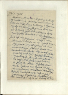 Listy Stanisława Ignacego Witkiewicza do żony Jadwigi z Unrugów Witkiewiczowej. List z 26.02.1938.