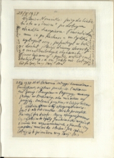 Listy Stanisława Ignacego Witkiewicza do żony Jadwigi z Unrugów Witkiewiczowej. Kartka pocztowa z 27.02.1938. Kartka pocztowa z 28.02.1938.