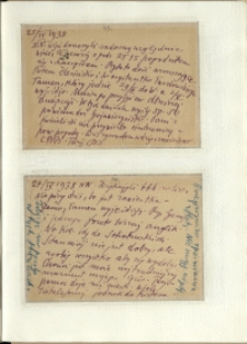 Listy Stanisława Ignacego Witkiewicza do żony Jadwigi z Unrugów Witkiewiczowej. Kartka pocztowa z 25.04.1938. Kartka pocztowa z 27.04.1938.