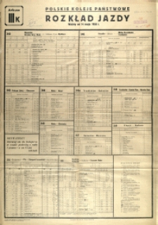 [Afisz] Rozkład Jazdy : ważny od 14 maja 1950 r.: arkusz III K