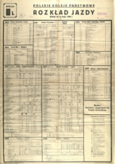 [Afisz] Rozkład Jazdy : ważny od 14 maja 1950 r.: arkusz III L