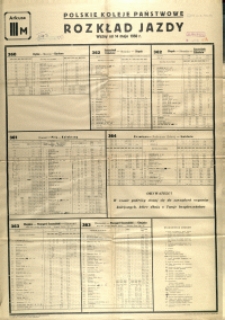 [Afisz] Rozkład Jazdy : ważny od 14 maja 1950 r.: arkusz III M