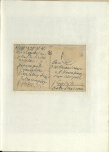 Listy Stanisława Ignacego Witkiewicza do żony Jadwigi z Unrugów Witkiewiczowej. Kartka pocztowa z 06.08.1938.
