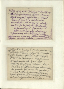 Listy Stanisława Ignacego Witkiewicza do żony Jadwigi z Unrugów Witkiewiczowej. Kartka pocztowa z 31.07.1939. Kartka pocztowa z 30.07.1939.