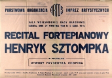 [Afisz] Recitatepianowy Henryk Sztompka