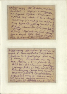Listy Stanisława Ignacego Witkiewicza do żony Jadwigi z Unrugów Witkiewiczowej. Kartka pocztowa z 21.08.1939. Kartka pocztowa z 22.08.1939.