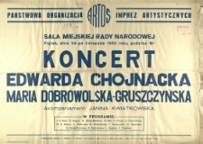 [Afisz] Koncert Edwarda Chojnacka, Maria Dobrowolska-Gruszczyńska