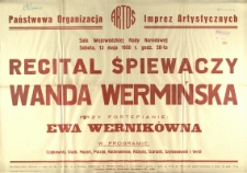 [Afisz] Recital śpiewaczy Wanda Wermińska