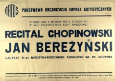 [Afisz] Recital chopinowski Jan Bereżyński