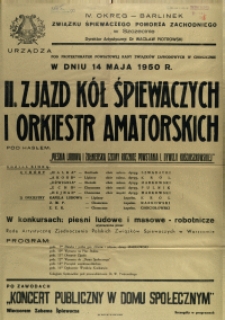[Afisz] II. Zjazd Kół Śpiewaczych i Orkiestr Amatorskich