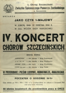 [Afisz] IV. Koncert Chórów Szczecińskich