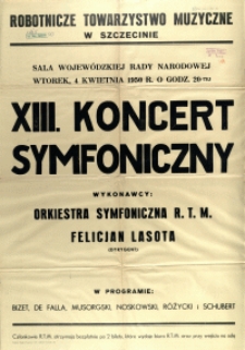 [Afisz] XIII. Koncert Symfoniczny