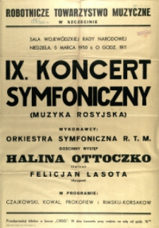 [Afisz] IX. Koncert Symfoniczny : (muzyka rosyjska)