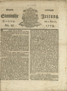Königlich privilegirte Stettinische Zeitung. 1778 No. 27