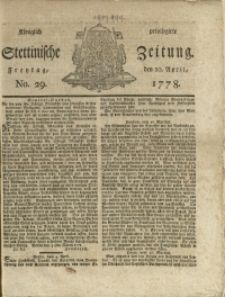Königlich privilegirte Stettinische Zeitung. 1778 No. 29