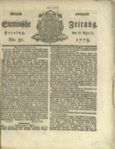 Königlich privilegirte Stettinische Zeitung. 1778 No. 31