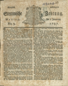 Königlich privilegirte Stettinische Zeitung. 1787 No. 3 + Beylage