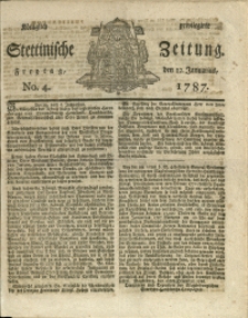 Königlich privilegirte Stettinische Zeitung. 1787 No. 4 + Beylage
