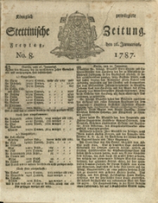 Königlich privilegirte Stettinische Zeitung. 1787 No. 8 + Beylage