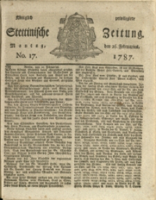 Königlich privilegirte Stettinische Zeitung. 1787 No. 17