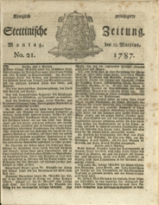 Königlich privilegirte Stettinische Zeitung. 1787 No. 21