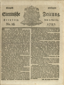Königlich privilegirte Stettinische Zeitung. 1787 No. 28 + Beylage