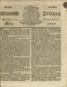 Königlich privilegirte Stettinische Zeitung. 1787 No. 35 + Beylage