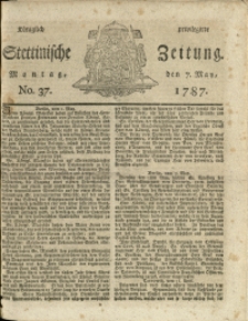 Königlich privilegirte Stettinische Zeitung. 1787 No. 37 + Beylage