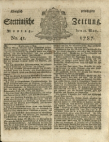 Königlich privilegirte Stettinische Zeitung. 1787 No. 41 + Beylage