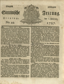 Königlich privilegirte Stettinische Zeitung. 1787 No. 44 + Beylage
