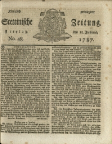 Königlich privilegirte Stettinische Zeitung. 1787 No. 48