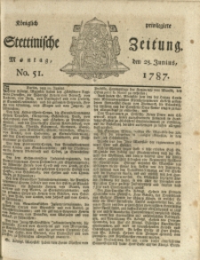 Königlich privilegirte Stettinische Zeitung. 1787 No. 51