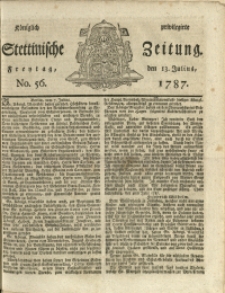 Königlich privilegirte Stettinische Zeitung. 1787 No. 56 + Beylage