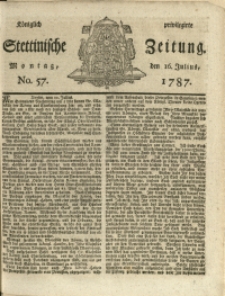 K&ouml;niglich privilegirte Stettinische Zeitung. 1787 No. 57 + Beylage